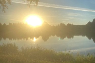 Sunrise over lake